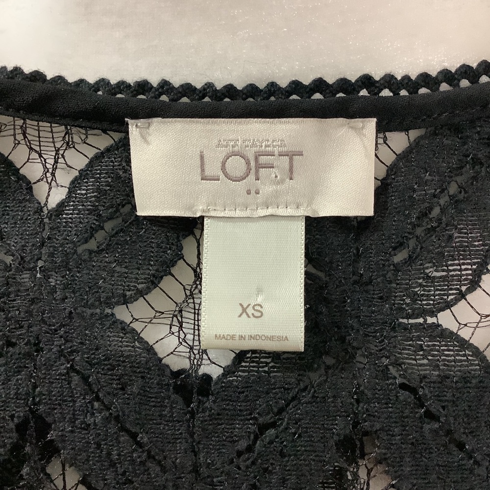 ANN TAYLOR LOFT Sheer Black-Lace Tank Top 123 - Picture 5 of 9